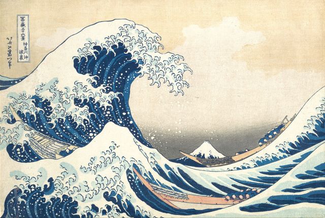 We make a gorgeous wooden art display piece out of Hokusai's Great