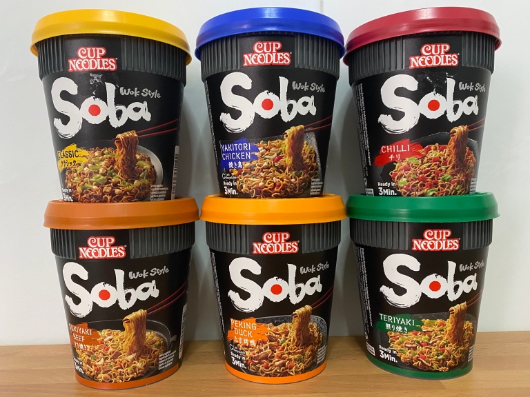 We try European Cup Noodle Soba flavors to see which ones come out on