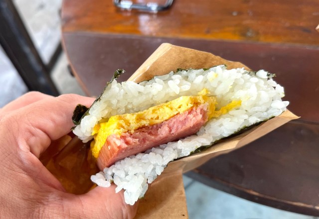 Okinawan soul fool Pork Tamago Onigiri sold not at a five-star restaurant, but at an airport