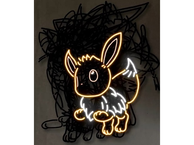 Every Eevee evolution in one awesome neon sign? Please make this Pokémon concept a reality【Vid】