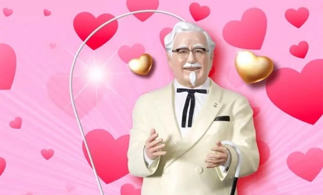 KFC Japan’s giant Colonel Sanders mobile battery ready to “receive everyone’s love in both hands”