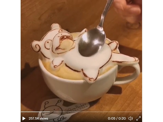 Pettable Pokémon, transforming Mario ghost latte art made by amazing Japanese artist【Videos】