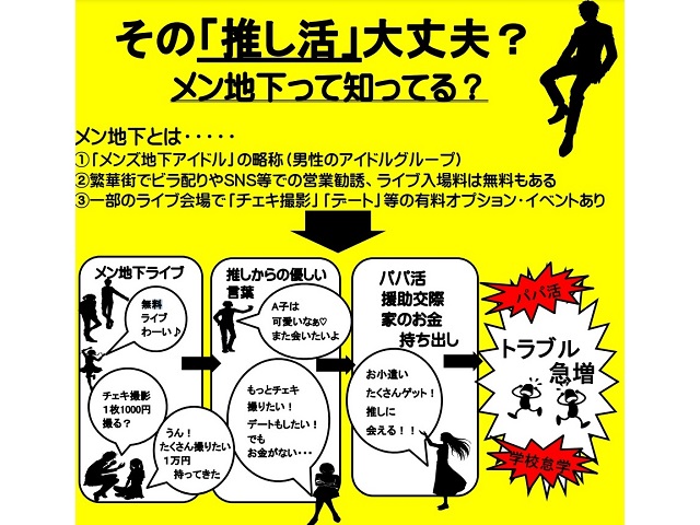 東京警察は、好きな男性アイドルに取りつかれている男の子について公務警告を作成します