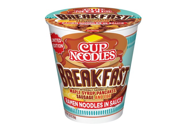 Cup Noodles Breakfast brings American morning meal taste of pancakes and sausage to instant ramen