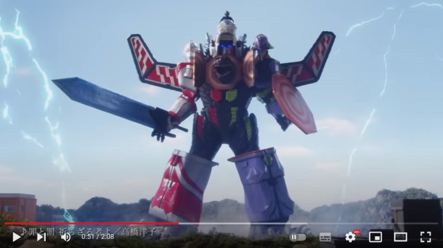 Godzilla, Evangelion, Ultraman, and Kamen Rider have formed a giant robot in tokusatsu clip【Vid】
