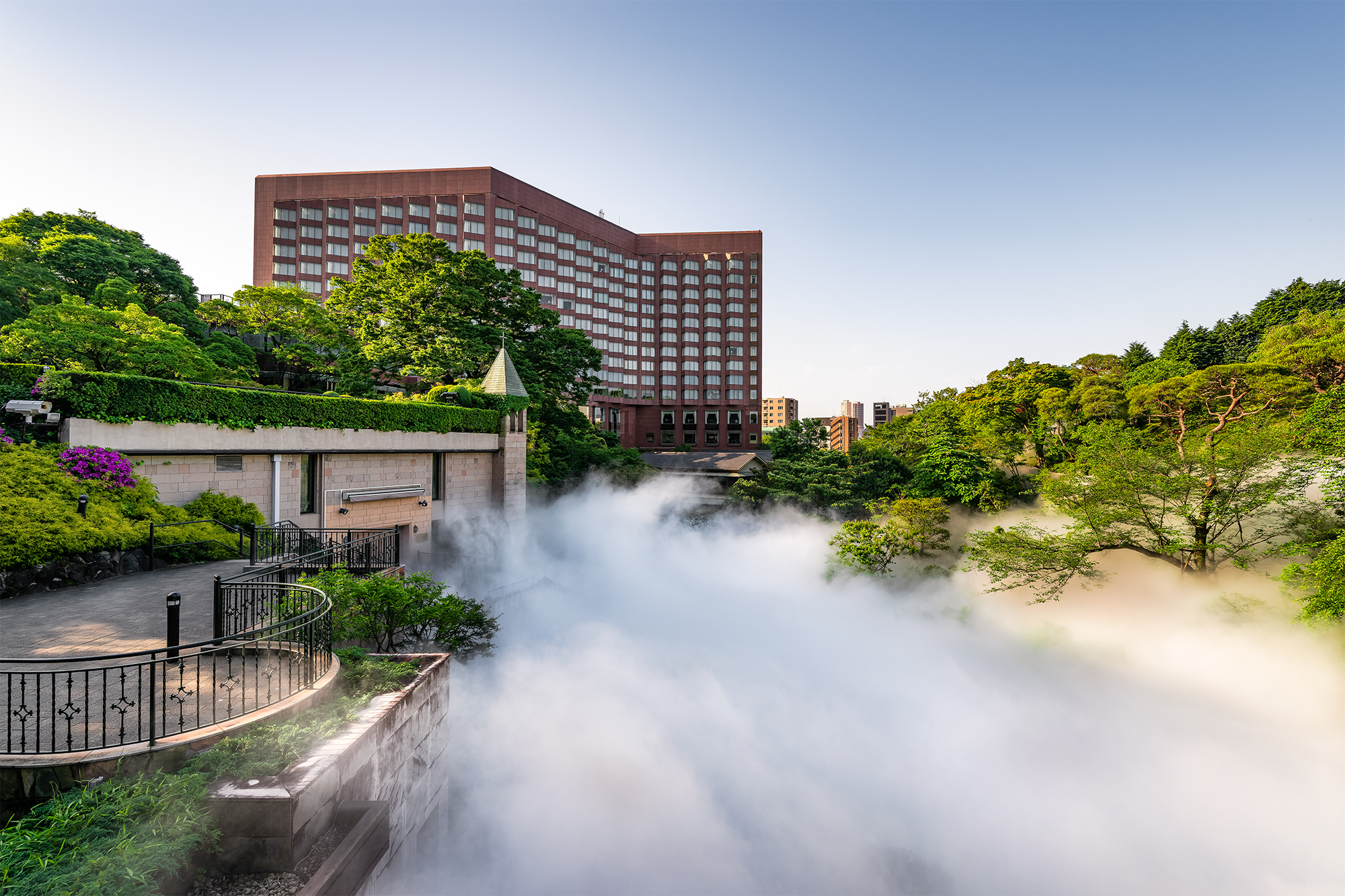 Artificial sea of clouds made by luxury hotel in Tokyo