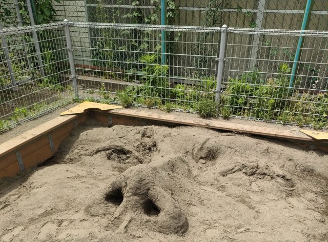 Freaky face found in Japanese playground’s sandbox is as impressive as it is terrifying