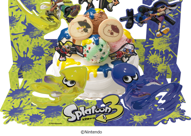 Ice cream cakes splattered in ink marks Splatoon’s return to Baskin Robins in Japan