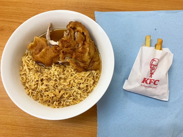Can you make a good chicken ramen broth with KFC fried chicken?