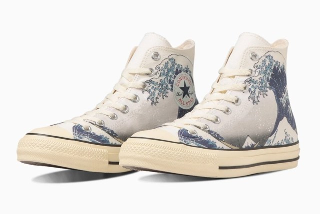 Converse All-Stars team up with two all-stars of Japanese art for Wave, Skull ukiyo-e shoes【Pics】