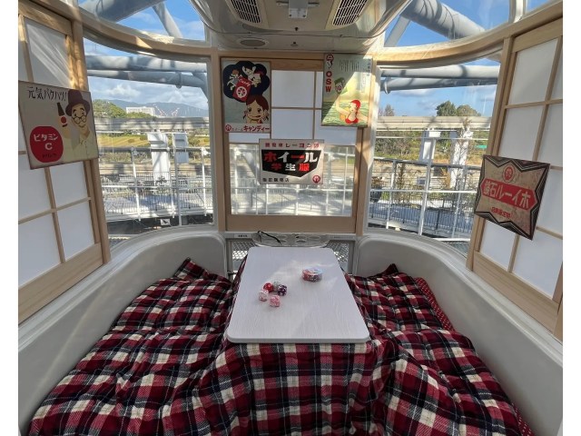 Japan’s tallest Ferris wheel adds kotatsu and hot sake service for a warm way to chill in the sky