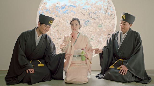 McDonald’s sells Japanese red bean and matcha drinks with a zany sakura tea ceremony commercial