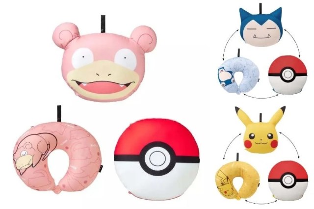 Pokémon travel gear lineup includes transformable pillows to keep your neck comfy and heart happy