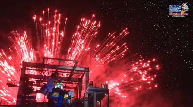 Japan’s life-size moving Gundam closes down, gets sent off in style with fireworks, drone art 【Video】