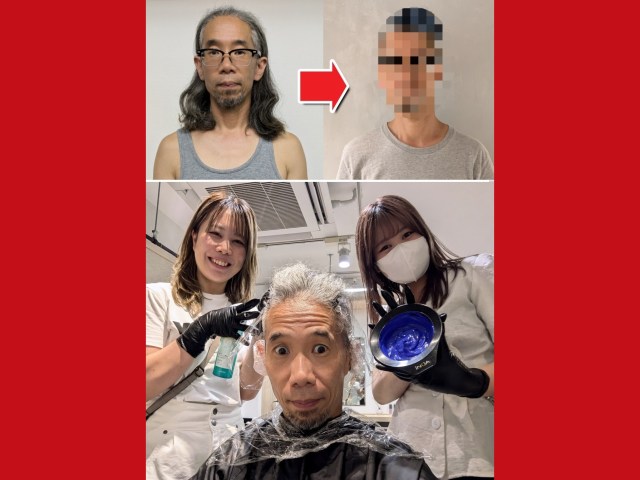 Leaving everything up to top Tokyo stylist — Mr. Sato’s first haircut in four years blue us away