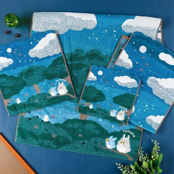 Totoro towels gently glow in the dark to set the Ghibli nighttime