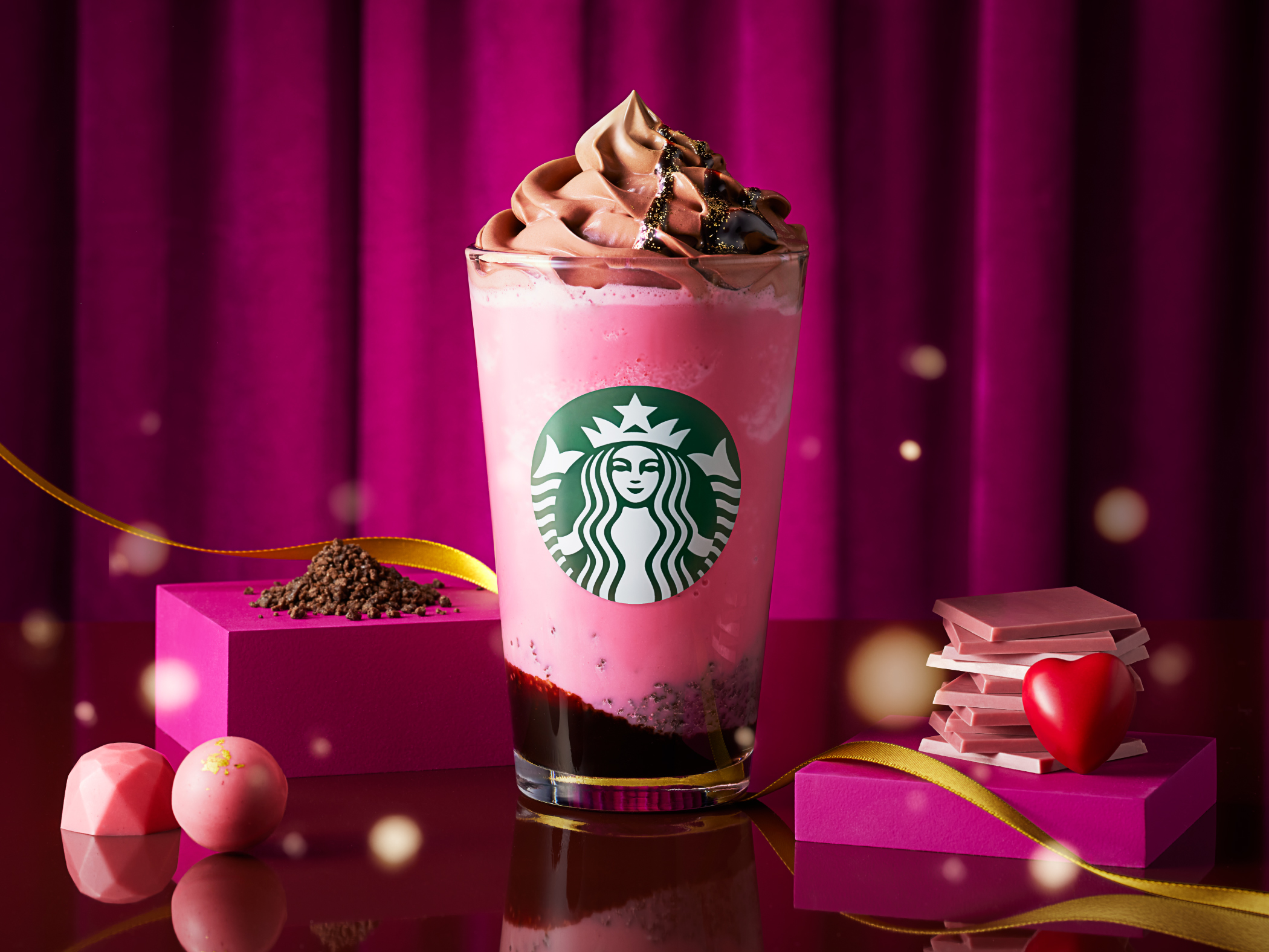 Starbucks Japan launches Ruby Chocolate Frappuccino for Valentine's Day.