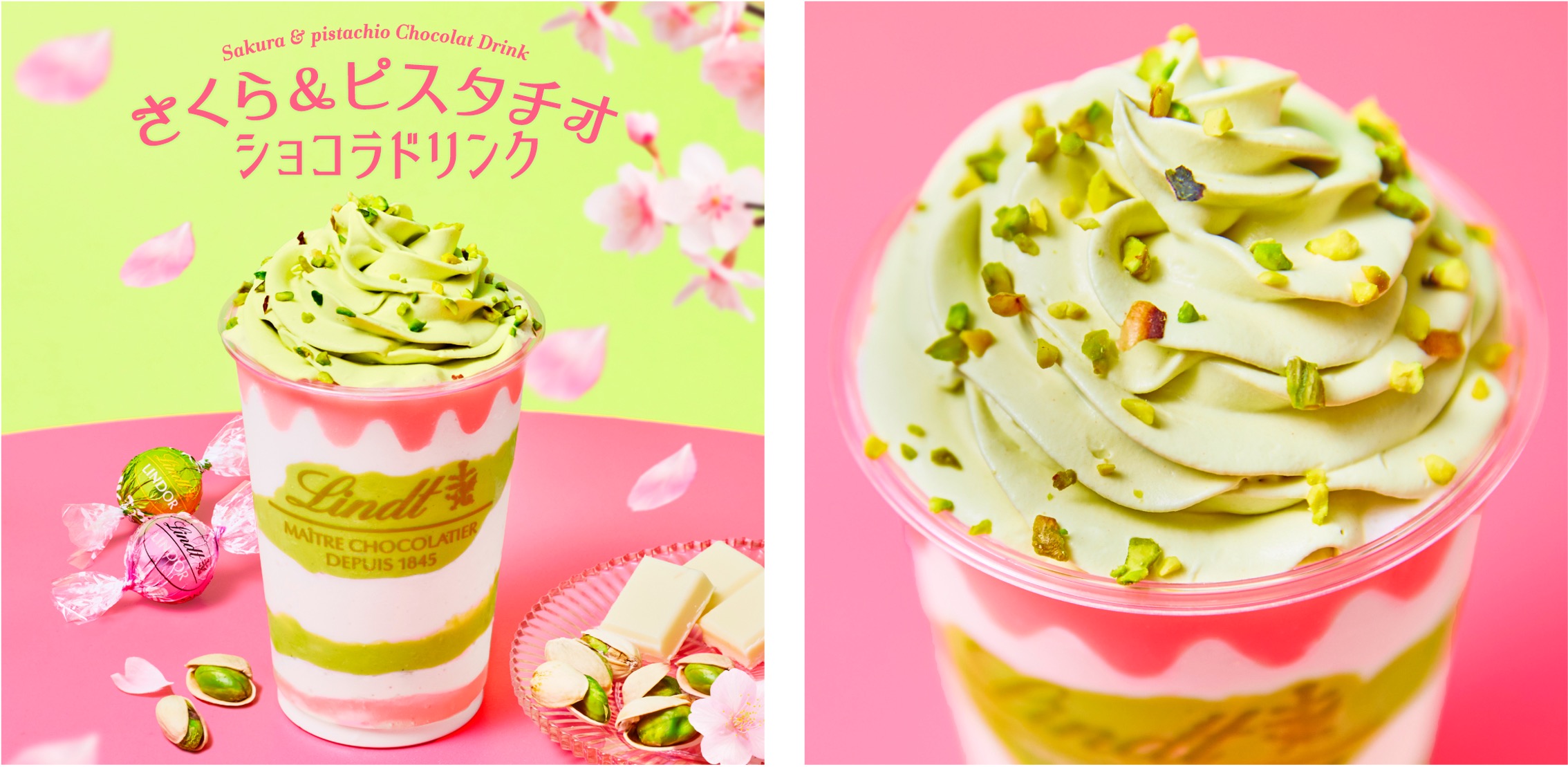 Lindt Japan adds a Sakura and Pistachio Chocolat Drink to its menu
