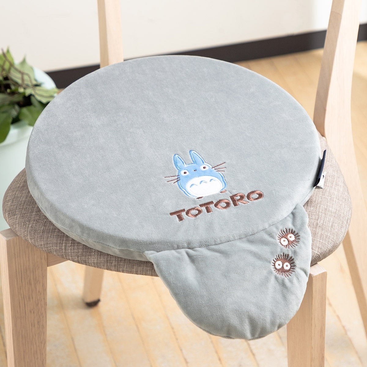Totoro and Jiji tail seat cushions blend Studio Ghibli backsides