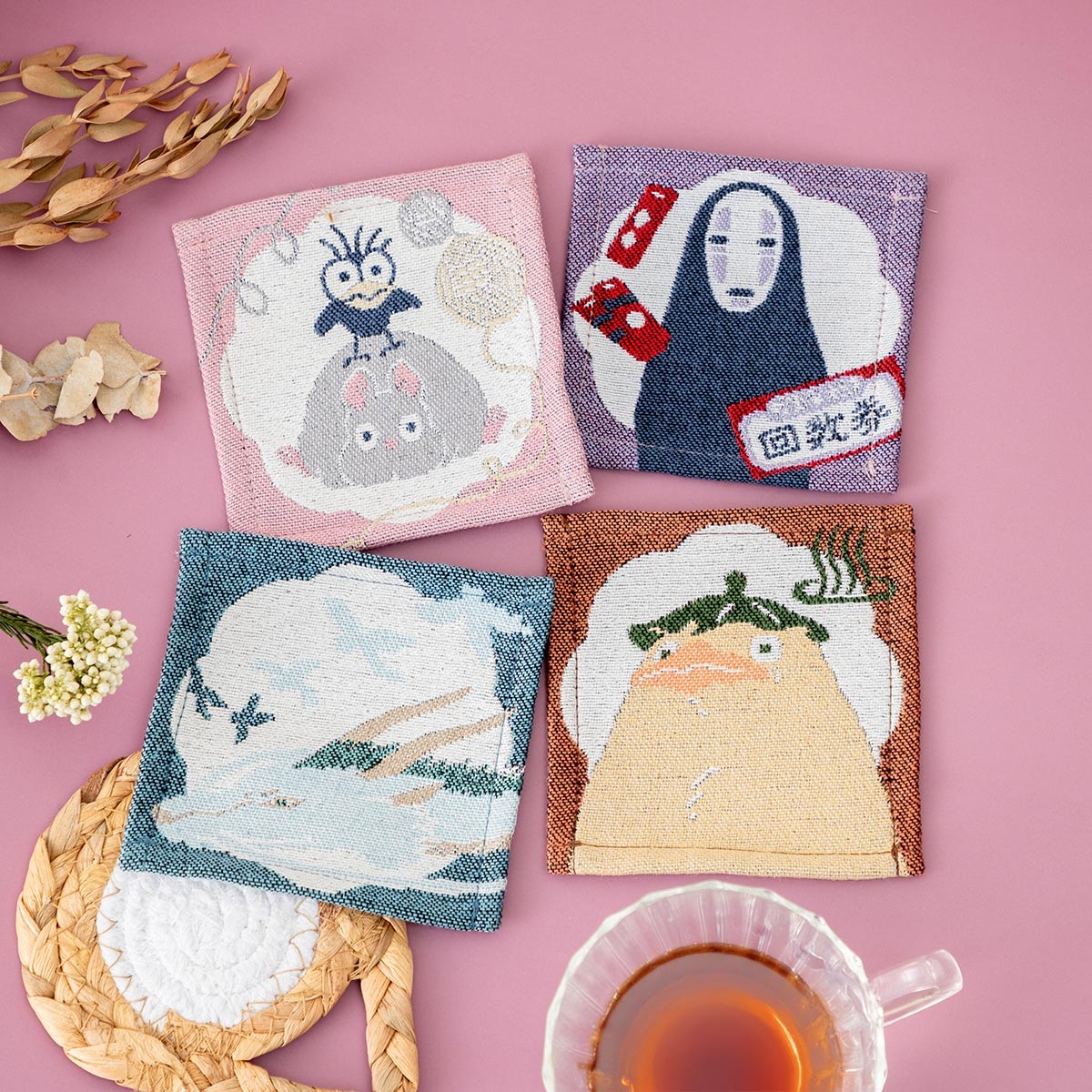 Spirited Away classy cloth coasters will keep your table dry and