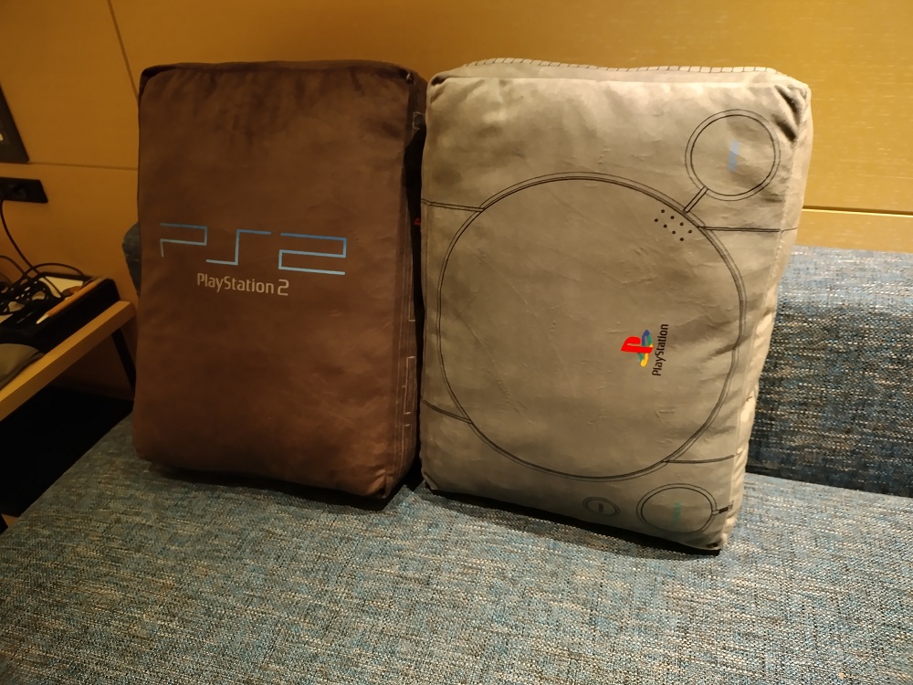 Awesome jumbo PlayStation 1 and 2 cushions are warm fuzzy