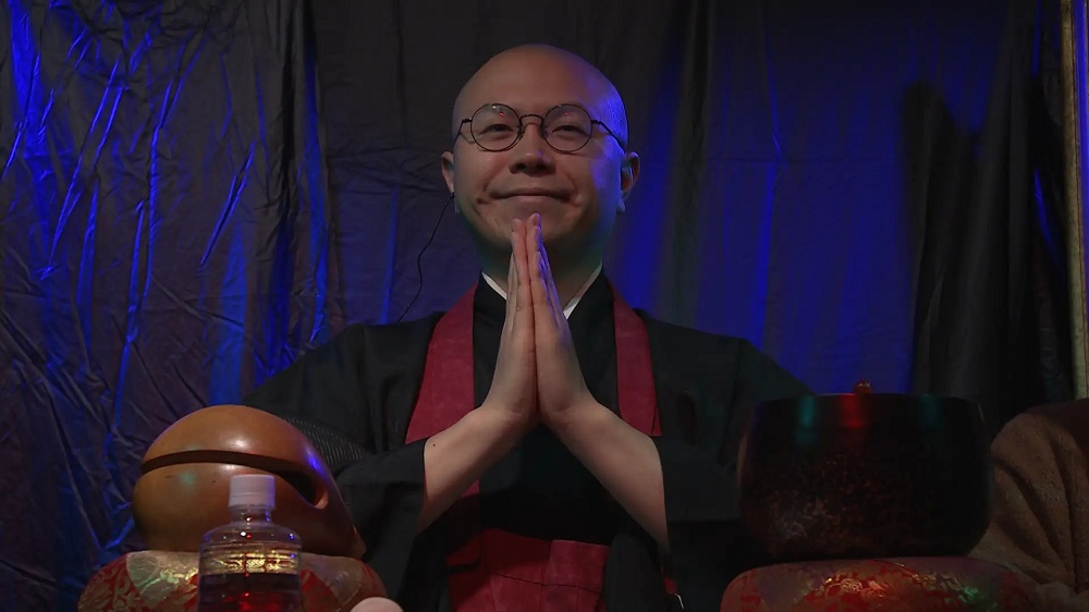 J-horror classic Ring 2 airing on Japanese TV with Zen monk