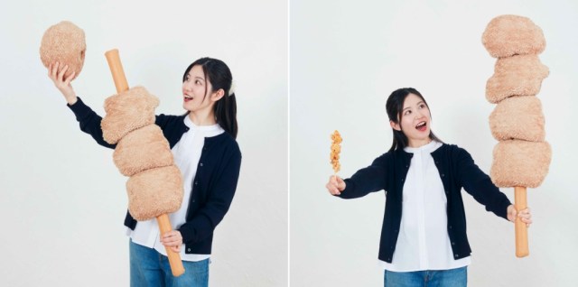 7-Eleven Japan’s giant fried chicken skewer would be too big to eat, so it’s really for cuddling 7-Eleven Japan’s giant fried chicken skewer would be too big to eat, so it’s really for cuddling