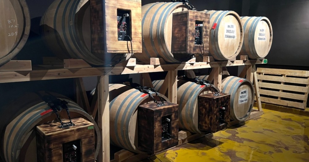 Shochu maker on remote Japanese island plays music as its spirits age, flavor varies by genre