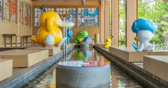 Nearly half of Pokémon hot spring’s statues have been damaged less than two months after opening