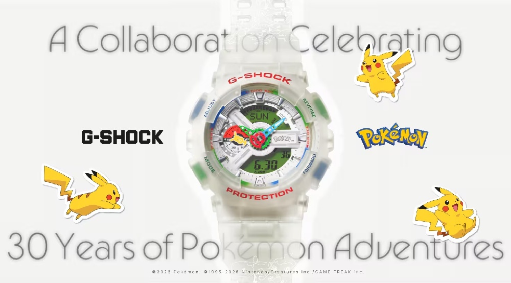Pikachu brings electric style to brand-new Pokémon G-Shock watch featuring every stater trio