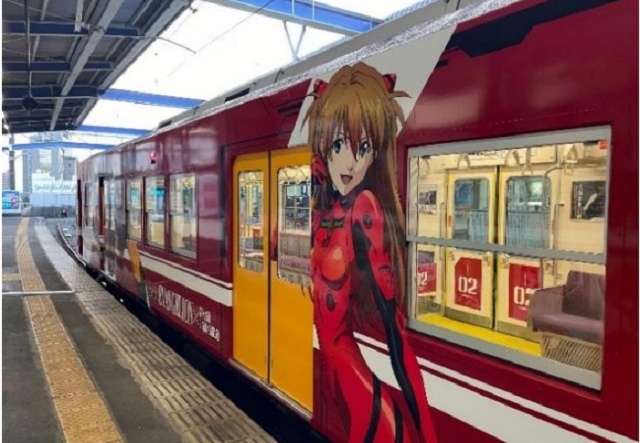 Giant Evangelion Spear of Longinus to be installed at Japanese train station with Eva art trains