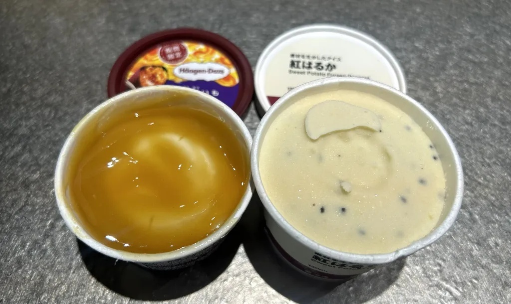 Japanese sweet potato ice cream season! Häagen-Dazs and Muji take different paths to our hearts