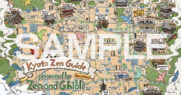 Studio Ghibli creates illustrated Kyoto sightseeing map, available at any 7-Eleven Japan store